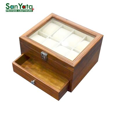 Custom Wooden Jewelry Box with Laser Engraving for Women's Gift, Luxury Walnut Organizer with Velvet Lining