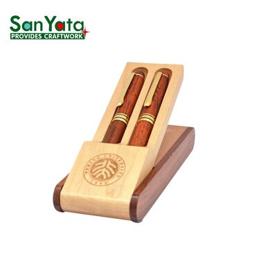 OEM/ODM Wholesale Custom Wooden Pen Box with Engraving Solid Wood Desk Organizer for Office Gift, Luxury Executive Set