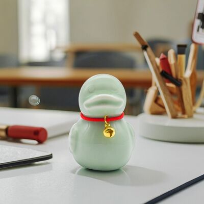Green Duck Personalized Ceramic Animal Gifts for Desk Decor