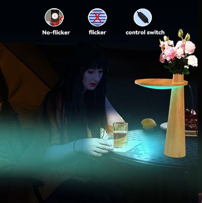 Multiply Color Desktop Intelligent Lighting Desk Lamp with Oak/bamboo Wood Material Lamp Base for Interior