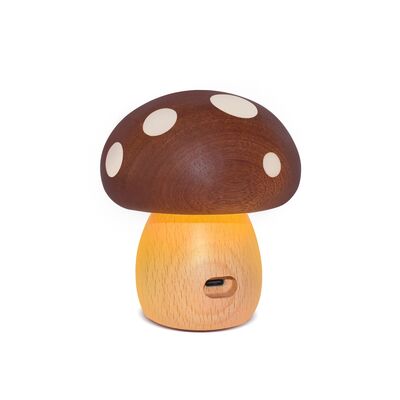 Illuminate Your Space with Our Decorative Wooden Mushroom Lamp for a Natural Vibe