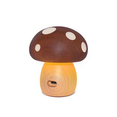 Illuminate Your Space with Our Decorative Wooden Mushroom Lamp for a Natural Vibe