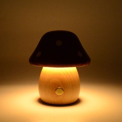 This Vintage Style Mushroom Lamp Combines Wood Craftsmanship with Soft Ambient Lighting