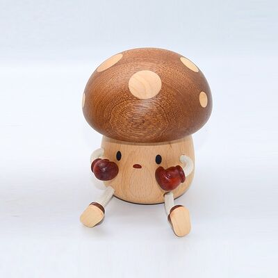 Mini Size Charming Wooden Mushroom Lamp Provides Soft Perfect Light for Reading and Relaxation