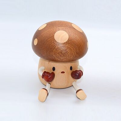 Mini Size Charming Wooden Mushroom Lamp Provides Soft Perfect Light for Reading and Relaxation