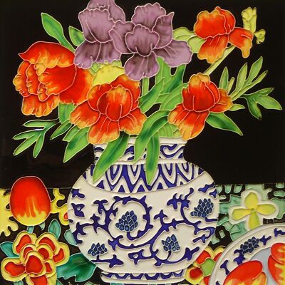 Custom Different Pattern Ceramic Art Decorative Tile  by Folk Artists