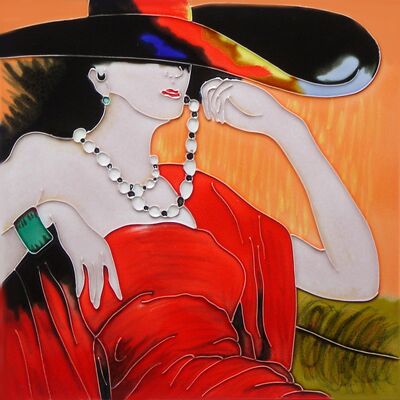 Custom Different Pattern Ceramic Art Decorative Tile  by Folk Artists