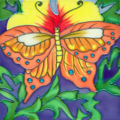 Nature-themed Style Ceramic Handpainted Art Tiles for Museum Souvenirs