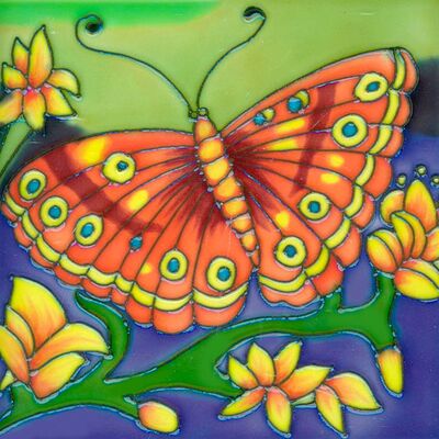 Nature-themed Style Ceramic Handpainted Art Tiles for Museum Souvenirs