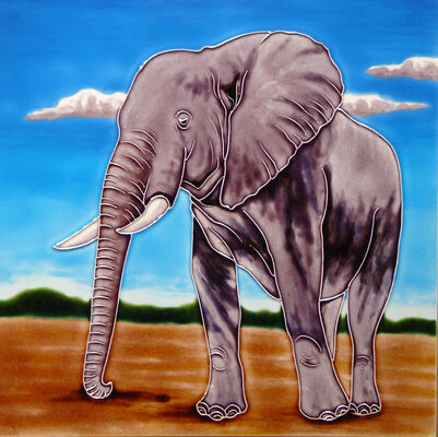 Nature-themed Style Ceramic Handpainted Art Tiles for Museum Souvenirs