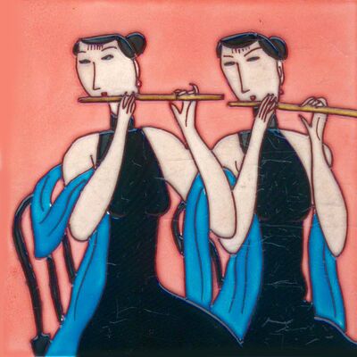 Hand-painted Women Picture Ceramic Picture Tiles for Gift