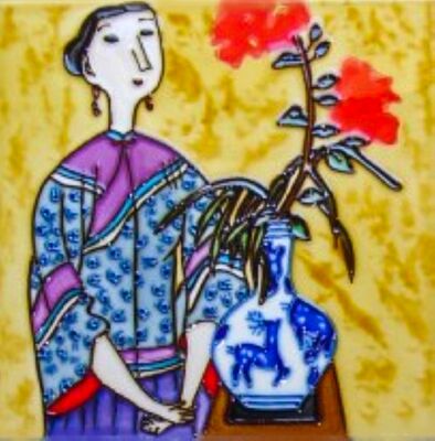 Hand-painted Women Picture Ceramic Picture Tiles for Gift
