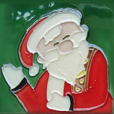 Christmas-themed  Hand-painting Ceramic Tile Mural for Desktop Decor&wall Decor