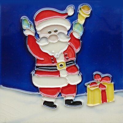 Christmas-themed  Hand-painting Ceramic Tile Mural for Desktop Decor&wall Decor