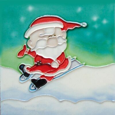 Christmas-themed  Hand-painting Ceramic Tile Mural for Desktop Decor&wall Decor