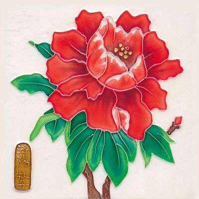 Wholesale Flower Pattern Hand Painted Ceramic Tabletop Art Piece Tiles.