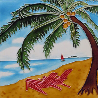 20x20cm Hand-Painted and Hand-Crafted Ceramic Art Tile Picture Pottery & Enamel Wall Hanging for Home Decoration