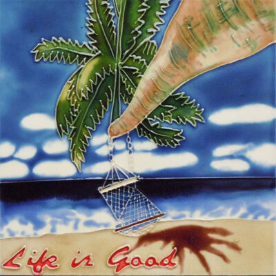 20x20cm Hand-Painted and Hand-Crafted Ceramic Art Tile Picture Pottery & Enamel Wall Hanging for Home Decoration