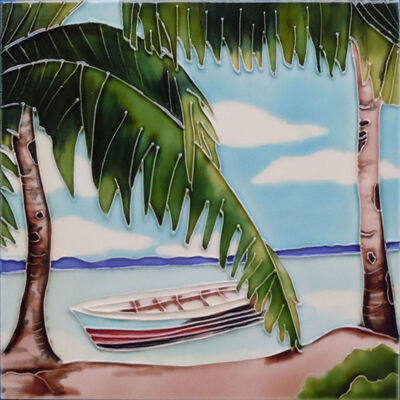 20x20cm Hand-Painted and Hand-Crafted Ceramic Art Tile Picture Pottery & Enamel Wall Hanging for Home Decoration