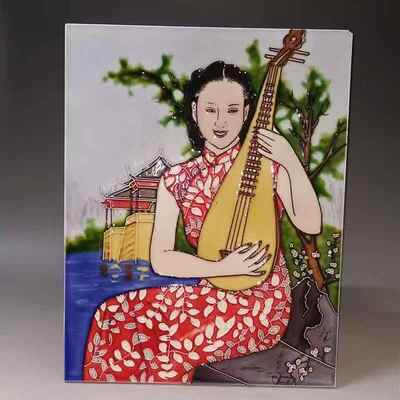 Hand-Painted and Hand-Crafted Ceramic Art Tile Picture Pottery & Enamel Wall Hanging for Home Decoration