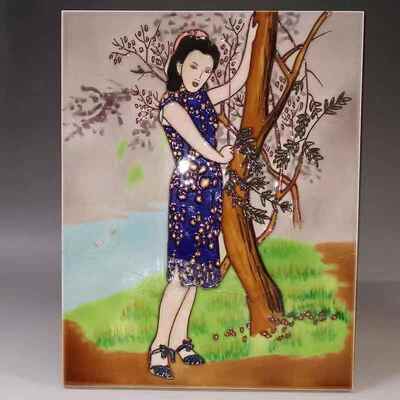 Hand-Painted and Hand-Crafted Ceramic Art Tile Picture Pottery & Enamel Wall Hanging for Home Decoration