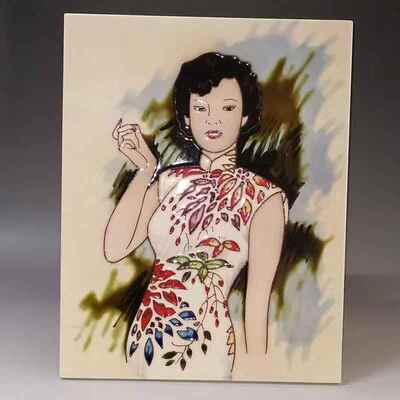 Hand-Painted and Hand-Crafted Ceramic Art Tile Picture Pottery & Enamel Wall Hanging for Home Decoration