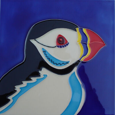 Cute puffin Ceramic Tiles with Pictures for Wall Hanging