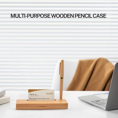 Multifunctional Wooden Business Pen case Customisable with Logos for Corporate Gifts.