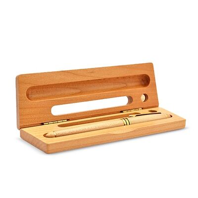 Multifunctional Wooden Business Pen case Customisable with Logos for Corporate Gifts.