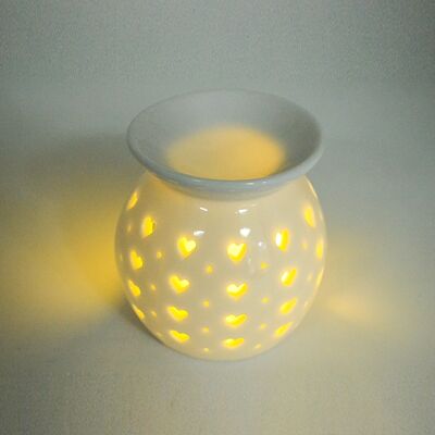 Candle-shaped Tabletop Ceramic Incense burner with Light-up Function for Weddings and Indoor Aromatherapy