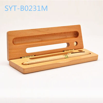2025 Hot Selling Customizable Walnut Wood Pen Box Rectangle Pen Box Set for Gift Promotional Office Products