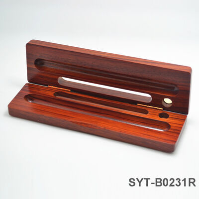 2025 Hot Selling Customizable Walnut Wood Pen Box Rectangle Pen Box Set for Gift Promotional Office Products