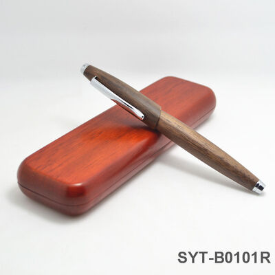 Custom Logo Walnut Wooden Pen Box - Premium Executive Gift with Elegant Engraving for Your Brand or Name, Made From Solid Wood.