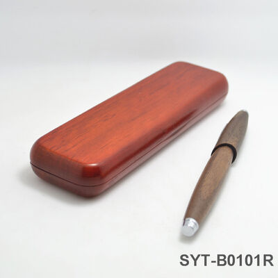 Custom Logo Walnut Wooden Pen Box - Premium Executive Gift with Elegant Engraving for Your Brand or Name, Made From Solid Wood.