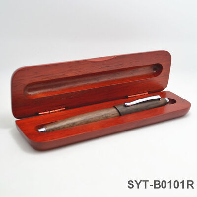 Custom Logo Walnut Wooden Pen Box - Premium Executive Gift with Elegant Engraving for Your Brand or Name, Made From Solid Wood.