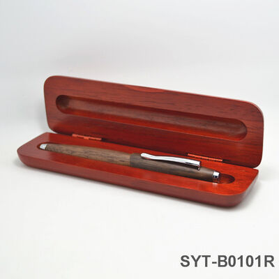 Custom Logo Walnut Wooden Pen Box - Premium Executive Gift with Elegant Engraving for Your Brand or Name, Made From Solid Wood.