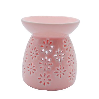 Ceramic Candle Holder Aroma Burner for Essential Oil Candle Burner Wax Melt Burner with Sandalwood Scent for Yoga Spa