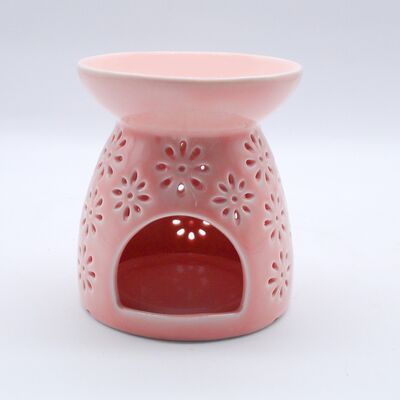Ceramic Candle Holder Aroma Burner for Essential Oil Candle Burner Wax Melt Burner with Sandalwood Scent for Yoga Spa