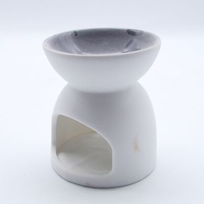 White Ceramic Aromatherapy Wax Melt Burner with Star Pattern Assorted Aromatherapy Tarts Holder Home Use Essential Oil Burner