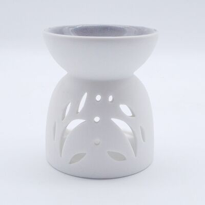 White Ceramic Aromatherapy Wax Melt Burner with Star Pattern Assorted Aromatherapy Tarts Holder Home Use Essential Oil Burner