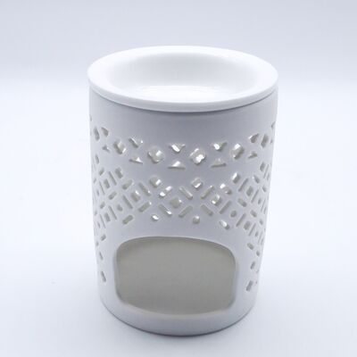 High Quality White Cylindrical Porcelain Ceramic Wax Buner Candle Burner Holder