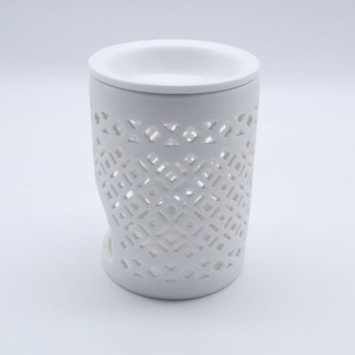 High Quality White Cylindrical Porcelain Ceramic Wax Buner Candle Burner Holder