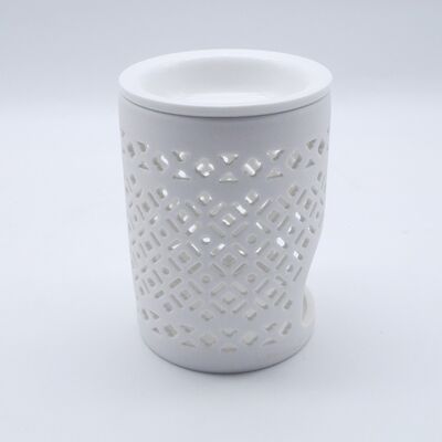 High Quality White Cylindrical Porcelain Ceramic Wax Buner Candle Burner Holder