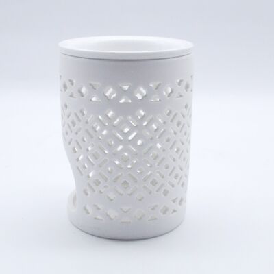 High Quality White Cylindrical Porcelain Ceramic Wax Buner Candle Burner Holder