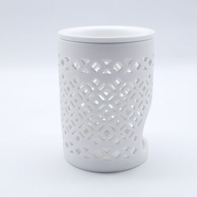 High Quality White Cylindrical Porcelain Ceramic Wax Buner Candle Burner Holder