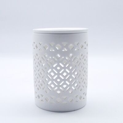High Quality White Cylindrical Porcelain Ceramic Wax Buner Candle Burner Holder
