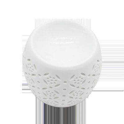 Essential Fragrance Aromather Ceramic Candle Oil Burner  Wax Melt Tealight Candle Warmer for Home Office Bedroom