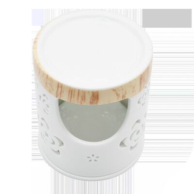 Novelty Gifts Adult Ceramic Candle Diffuser Ceramic Candle Jars White  Essential   Wax Melt Tealight Candle Warmer