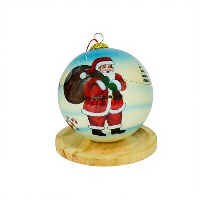 Wholesale Inner Painting Round Glass Ball Christmas Ornaments Luxury Ball Custom LOGO Ornaments Unique Gift for Tree Decoration
