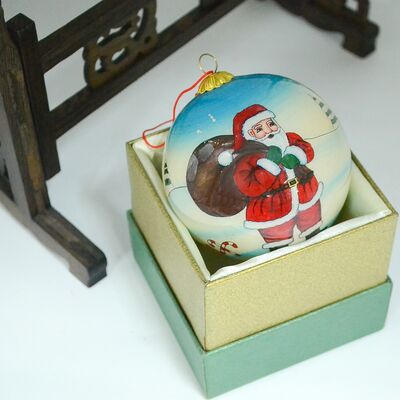 Wholesale Inner Painting Round Glass Ball Christmas Ornaments Luxury Ball Custom LOGO Ornaments Unique Gift for Tree Decoration